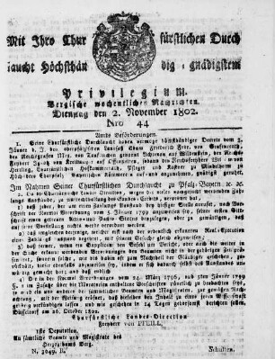 Bergische wöchentliche Nachrichten