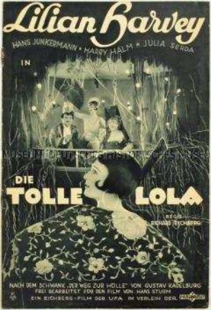 Programmheft zu dem deutschen Spielfilm "Die tolle Lola"
