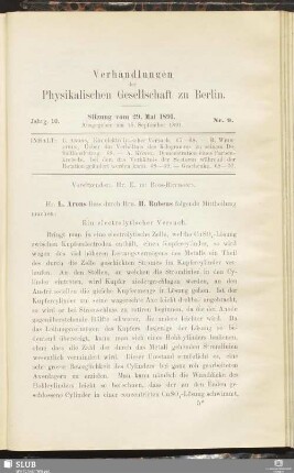 Nr. 9. Sitzung vom 29. Mai 1891