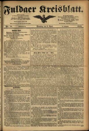 Ausgabe vom Dienstag, den 06. April 1909.