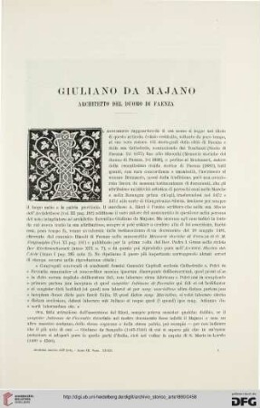 3: Giuliano da Majano : architetto del Duomo di Faenza