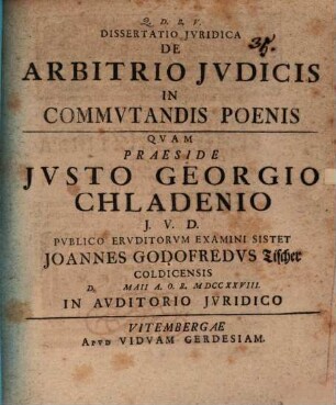 Diss. iur. de arbitrio iudicis in commutandis poenis
