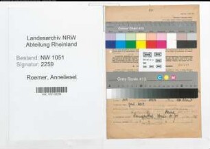 Entnazifizierung Anneliesel Roemer , geb. 23.09.1913 ()