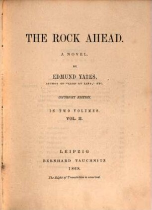 The rock ahead : a novel. 2