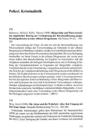 111-130, Polizei. Kriminalistik