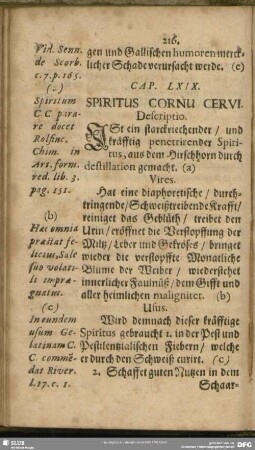 Cap. LXIX. Spiritus Cornu Cervi