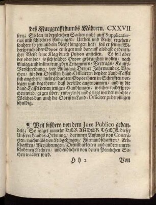 ... Der Ander Theil dieser Unserer Landes-Ordnung/...