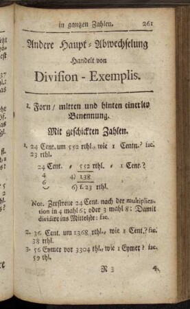 Andere Haupt-Abwechselung handelt von Division-Exemplis.