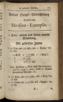 Andere Haupt-Abwechselung handelt von Division-Exemplis.