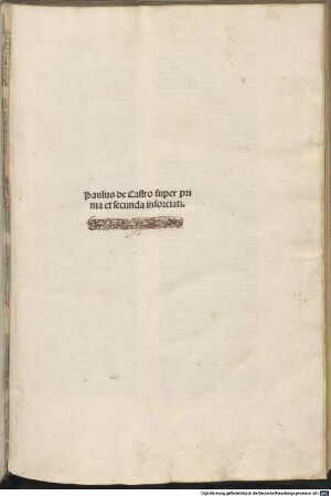 Lectura super Infortiato : P. 1-2