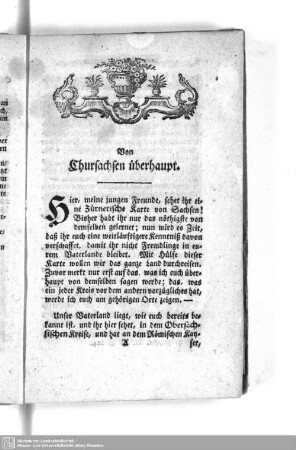 Von Chursachsen überhaupt