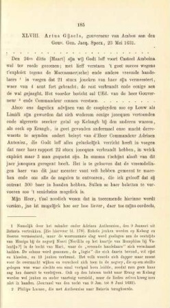 XLVIII. Artus Gijsels, gouverneur van Ambon aan den Gouv. Gen. Jacq. Specx, 23 Mei 1631
