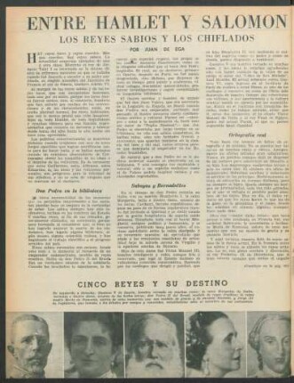 Entre Hamlet y Salomón : Los reyes sabios y los chiflados