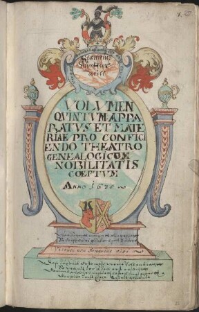 Sammlung Redinghoven, Bd. 69: Wappenbuch. Wappen der Adeligen aus dem Kölner und Mainzer Domstift. Adelsprüfungen [u.a.] - BSB Cgm 2213(69