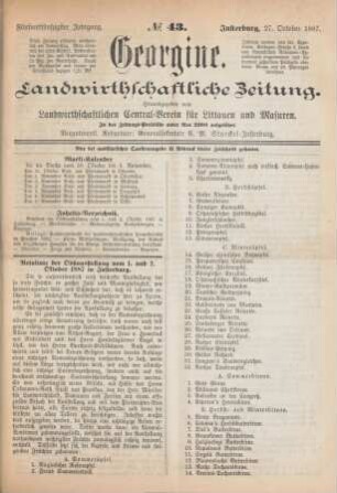 Fünfundfünfzigster Jahrgang. No. 43. Insterburg, 27. October 1887.