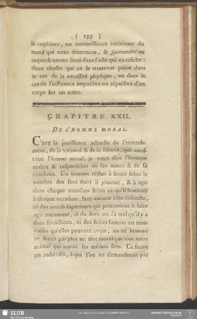 Chapitre XXII. De L'Homme Moral