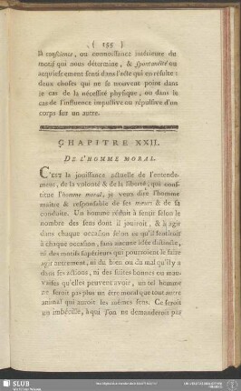 Chapitre XXII. De L'Homme Moral