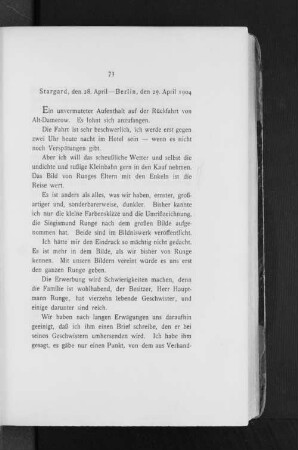 Stargard, den 28. April - Berlin, den 29. April 1904