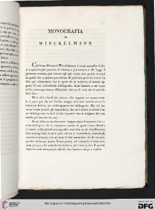 Monografia di Winckelmann