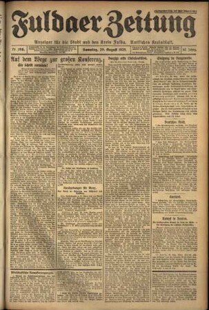 Ausgabe vom Samstag, den 29. August 1925.