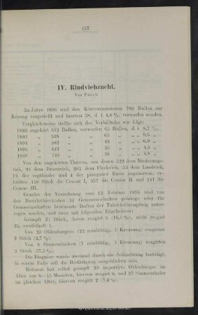 IV. Rindviehzucht