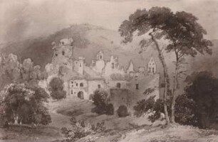 Hardenburg bei Bad Dürkheim. Aquarell von Th. Verhaes