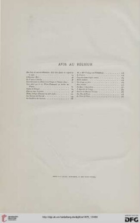Avis au relieur