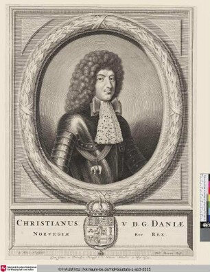 Christianus V. D.G. Daniae Norvegiae etc. Rex [Porträt König Christian V. von Dänemark]