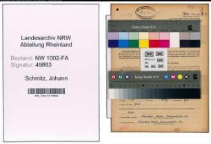 Entnazifizierung Johann Schmitz, geb. 02.09.1897 (Arbeiter)