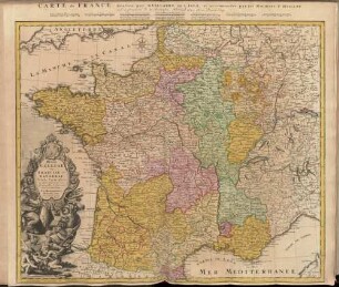 Regni Galliae seu Franciae Et Navarrae Tabula Geographica : in usum Elementorum Geographiae Schazianorum accommodata ; Cum Privil. Sacrae Caes Maiest.