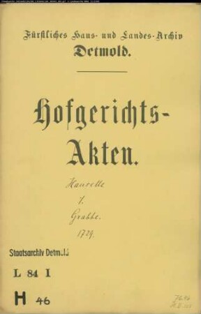 Hanselle zu Schlangen gegen Grabbe zu Heidenbentrup - Brautschatz