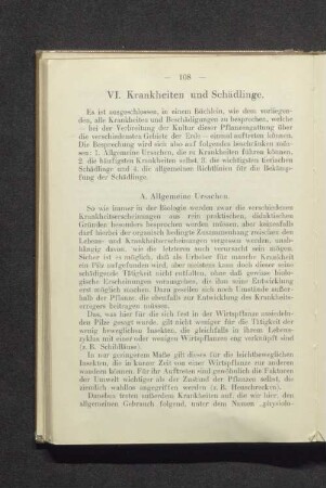 VI. Krankheiten und Schädlinge.