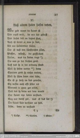 XI. Auß ainem holen hafen reden