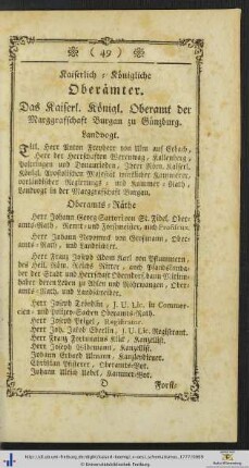 Kaiserlich-Königliche Oberämter.