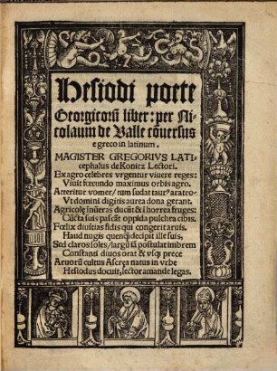 Hesiodi poete Georgicoru[m] liber