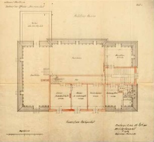 Artilleriekaserne Müllheim; Grundriss Dachgeschoss der Offiziersspeisanstalt