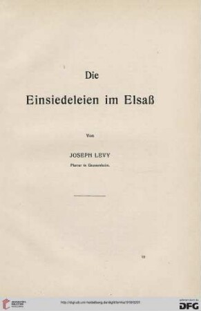 2.Ser. 25.1918: Die Einsiedeleien im Elsaß