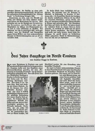 Drei Jahre Baupflege im Kreise Tondern