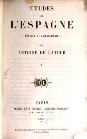 Études sur l'Espagne : Seville et l'Andalousie, 1
