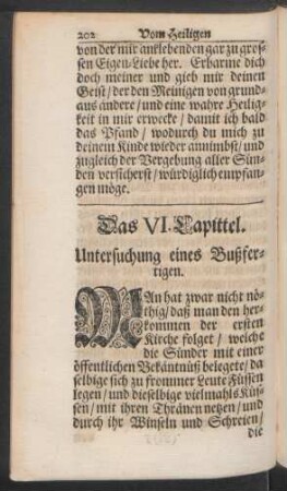 Das VI. Capittel. Untersuchung eines Bußfertigen