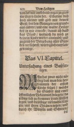 Das VI. Capittel. Untersuchung eines Bußfertigen
