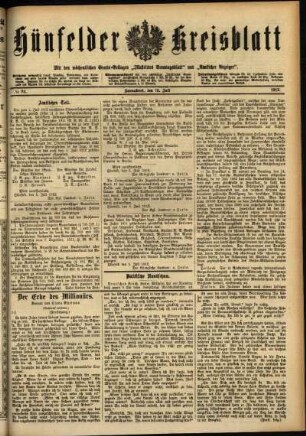Ausgabe vom Samstag, den 13. Juli 1912.