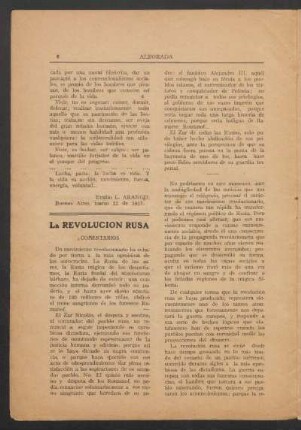 La Revolución rusa : Comentarios