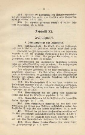 Abschnitt XI. Schulzucht