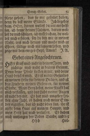 Gebet eines Angefochtenen.