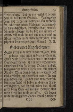 Gebet eines Angefochtenen.