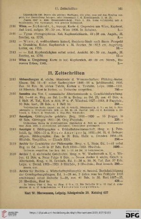 11. Zeitschriften (Nr. 2115 - 2164)