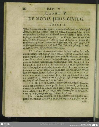 Caput V. De Modi Iuris Civilis