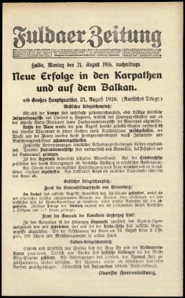 Ausgabe vom Montag, den 21. August 1916.