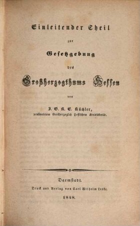 Die Gesetzgebung des Großherzogthums Hessen